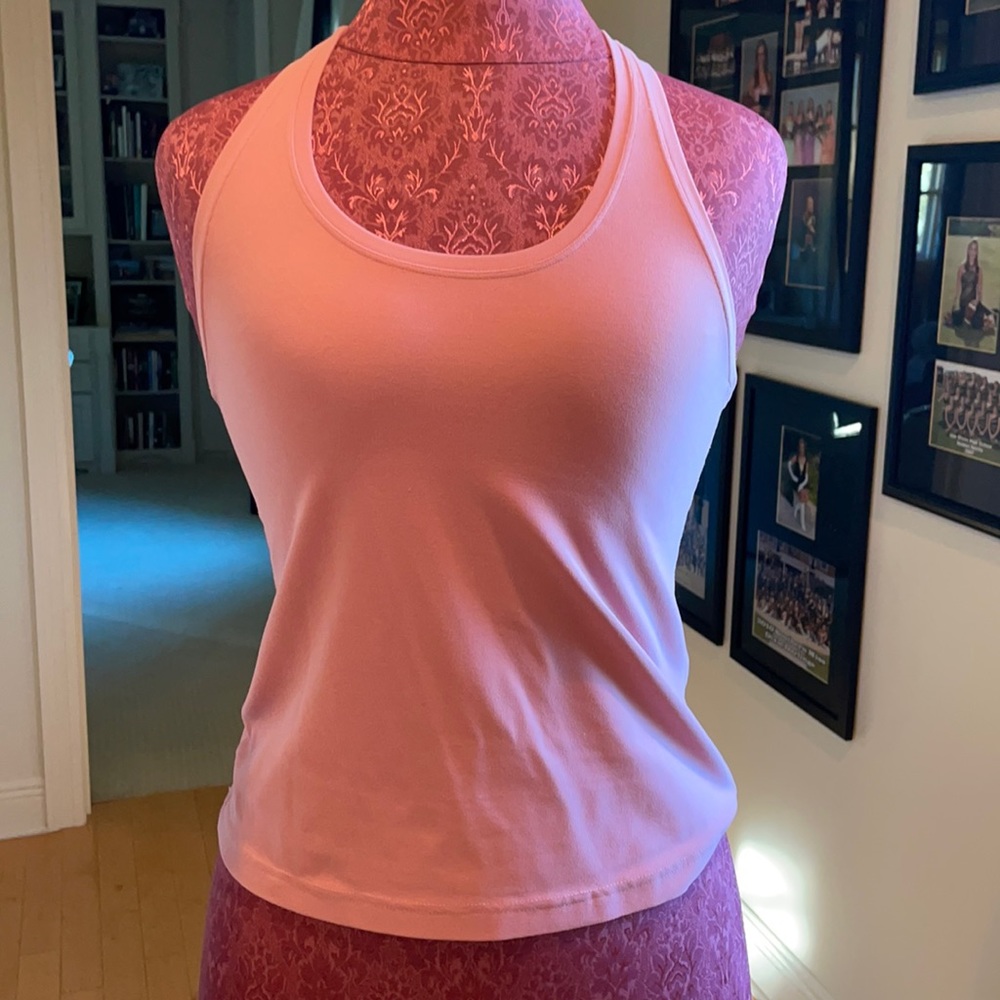 Light pink lululemon nulu cropped tank top